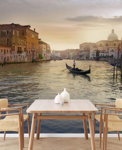 Venetsian gondolier-seinämaalaus Venetsian gondolier-seinämaalaus