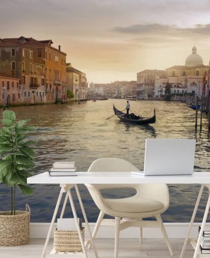 Decorazione murale con gondoliere di Venezia