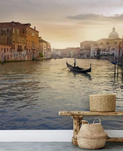 Venedig Gondolier Väggmålning Venedig Gondolier Väggmålning