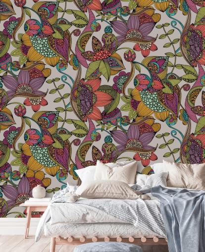 doodle floral colourful wallpaper doodle floral colourful wallpaper