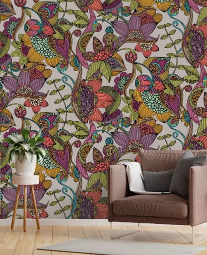 doodle floral colourful wallpaper doodle floral colourful wallpaper