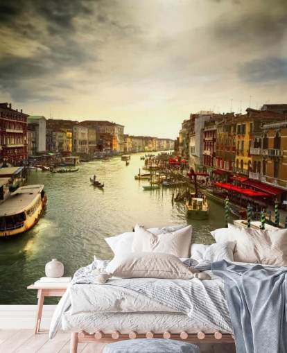 papel de parede do canal veneziano e gôndolas papel de parede do canal veneziano e gôndolas