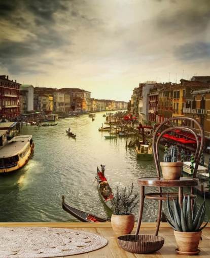 Descargar el fondo de pantalla venetian canal and gondolas Descargar el fondo de pantalla venetian canal and gondolas