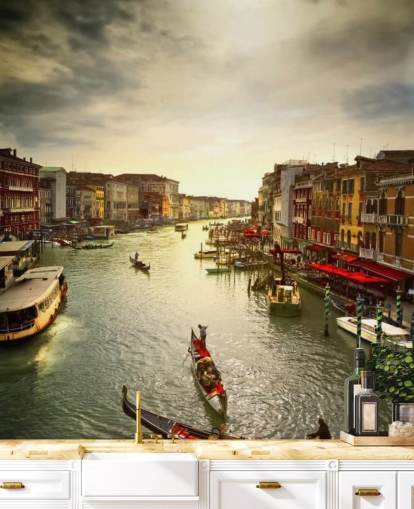 venetian canal and gondolas wallpaper venetian canal and gondolas wallpaper