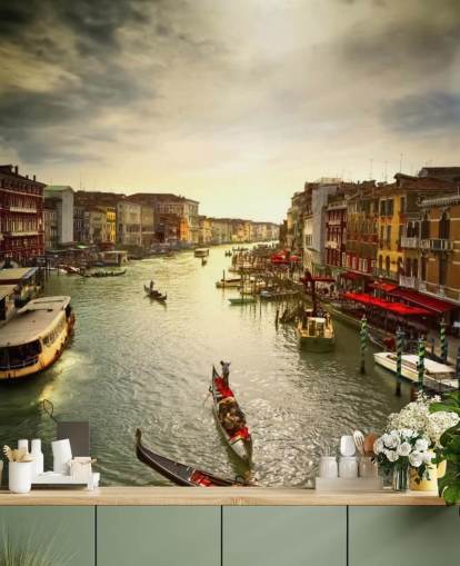 venetian canal and gondolas wallpaper venetian canal and gondolas wallpaper