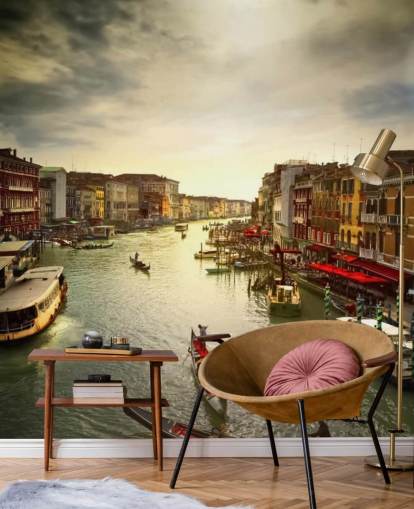 carta da parati canale veneziano e gondole