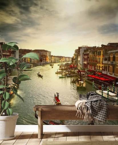 Descargar el fondo de pantalla venetian canal and gondolas