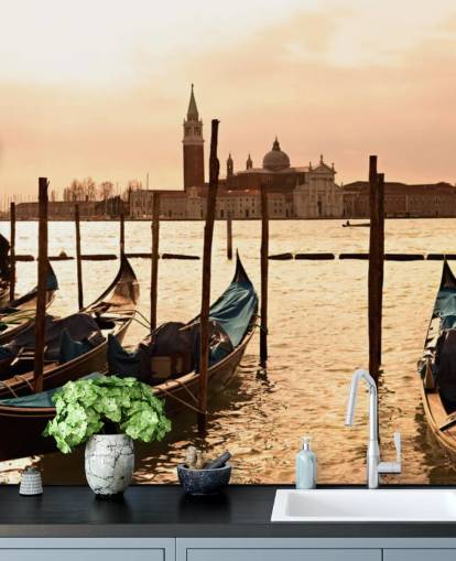 Sunset Gondolas Venice Wallpaper Sunset Gondolas Venice Wallpaper