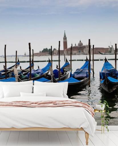 Blå gondoler Venezia Bakgrunn