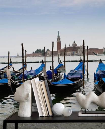 Papel de Parede Blue Gondolas Venice