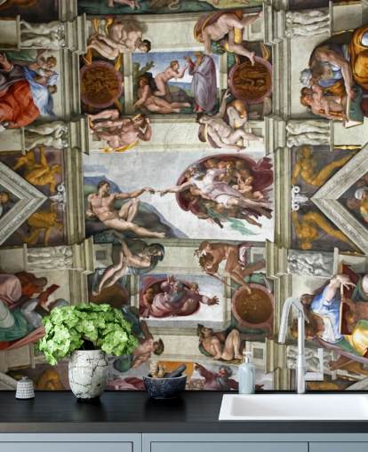 custom fine art wallpaper mural called Rome's Sistine Chapel for bedroom ceilings custom fine art wallpaper mural called Rome's Sistine Chapel for bedroom ceilings
