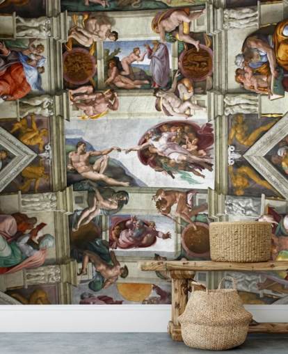 carta da parati artistica personalizzata chiamata Cappella Sistina di Roma per i soffitti delle camere da letto carta da parati artistica personalizzata chiamata Cappella Sistina di Roma per i soffitti delle camere da letto