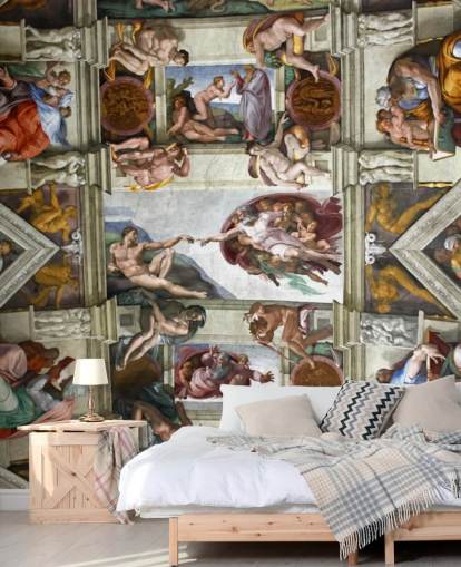 kundenspezifisches Kunsttapeten-Wandbild namens Roms Sixtinische Kapelle für Schlafzimmerdecken kundenspezifisches Kunsttapeten-Wandbild namens Roms Sixtinische Kapelle für Schlafzimmerdecken