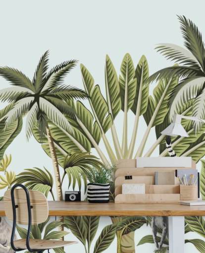 Descargar el fondo de pantalla flamenco, mono, lémur y tucán en la selva