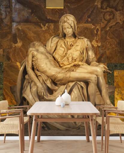 Michaelangelo Pieta Sculpture Vatican Rome Italy mural