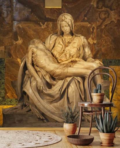 Michaelangelo Pieta Escultura Vaticano Roma Itália mural Michaelangelo Pieta Escultura Vaticano Roma Itália mural