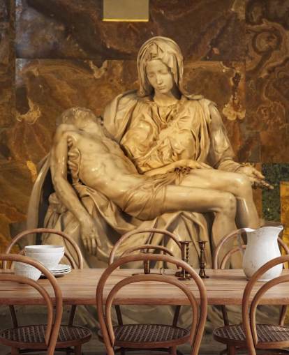 Michaelangelo Pieta Sculpture Vatican Rome Italy mural