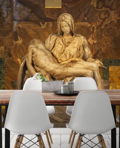 Michaelangelo Pieta Sculpture Vaticaan Rome Italië muurschildering