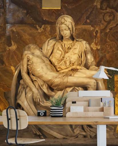 Michaelangelo Pieta skulptur Vatikanen Rom Italien väggmålning