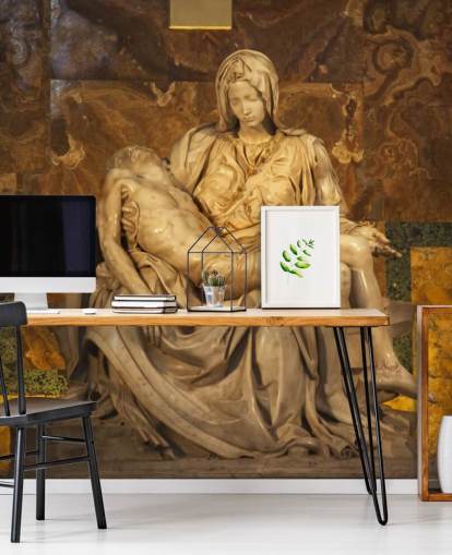 Michaelangelo Pieta Sculpture Vatican Rome Italy mural