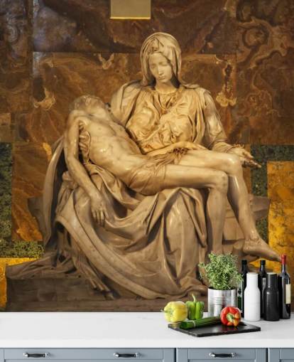 Michaelangelo Pieta Sculpture Vatican Rome Italy mural