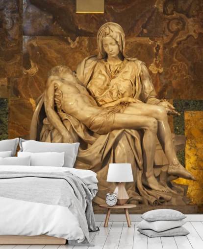 Michaelangelo Pieta Sculpture Vatican Rome Italy mural