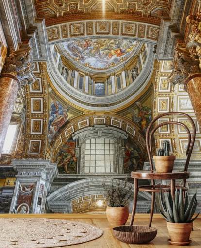papel de parede interior da basílica de são pedro