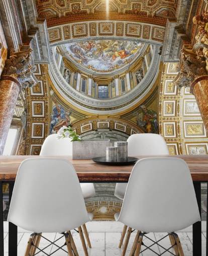 interieur van st peters basilica behang