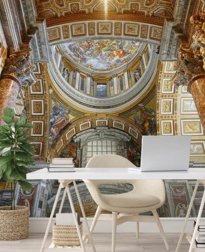 papel de parede interior da basílica de são pedro