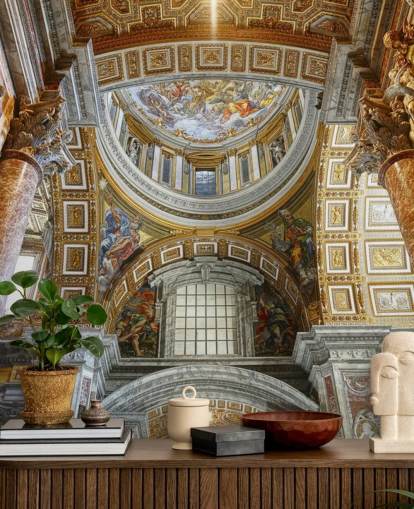 interieur van st peters basilica behang