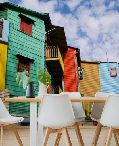 casas pintadas coloridas papel de parede