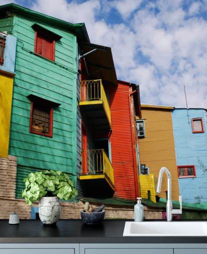 colourful painted houses wallpaper colourful painted houses wallpaper
