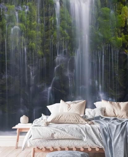 lots of waterfalls and greenery wallpaper