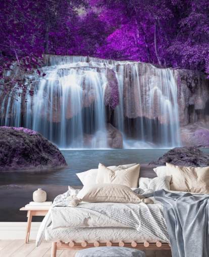 paars bladige waterval behang