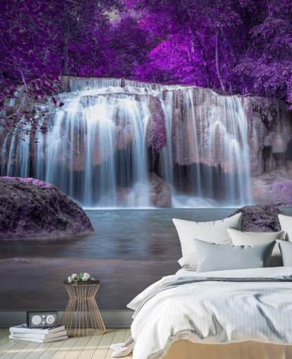 carta da parati cascata foglie viola carta da parati cascata foglie viola