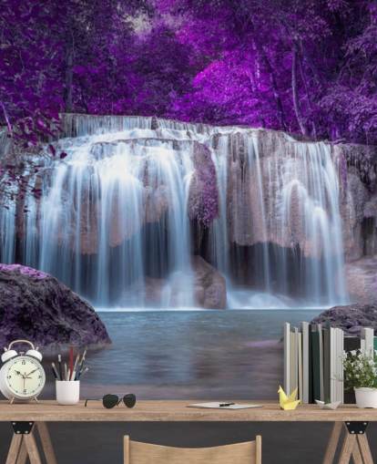 paars bladige waterval behang
