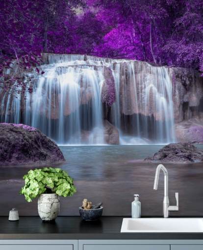 carta da parati cascata foglie viola carta da parati cascata foglie viola