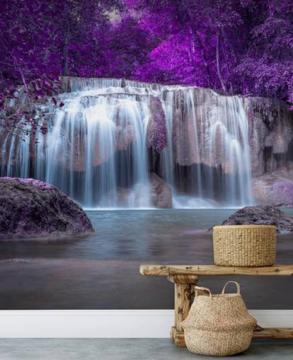 purple leafed waterfall wallpaper purple leafed waterfall wallpaper