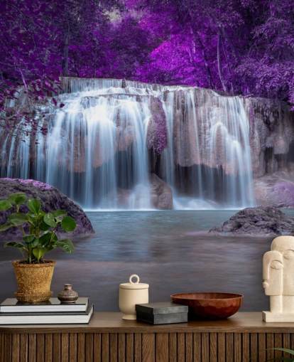 purple leafed waterfall wallpaper purple leafed waterfall wallpaper