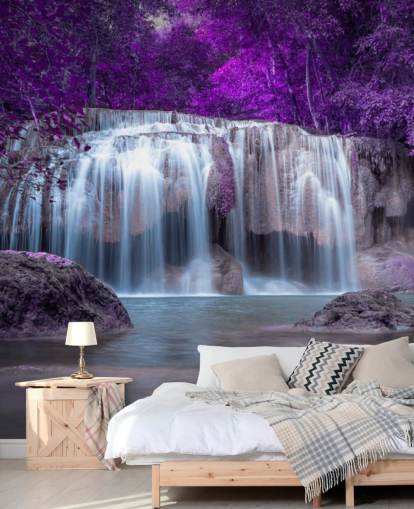 paars bladige waterval behang