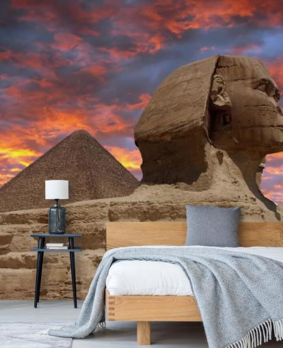 Pyramid and Sphinx at Sunset mural Pyramid and Sphinx at Sunset mural