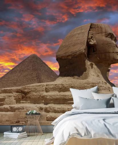 Pyramid and Sphinx at Sunset mural