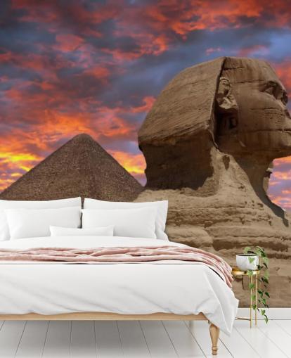 Pyramid and Sphinx at Sunset mural