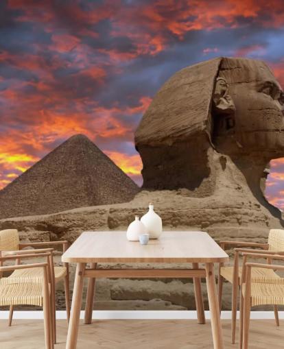 Pyramid and Sphinx at Sunset mural