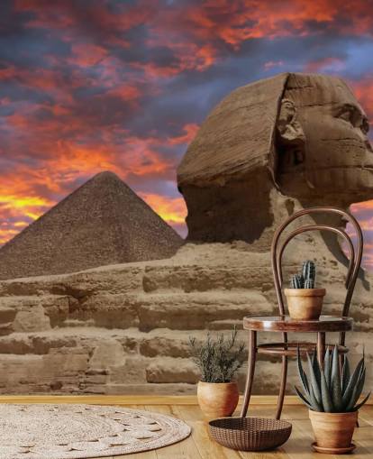 Pyramid and Sphinx at Sunset mural