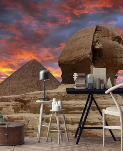 Pyramid and Sphinx at Sunset mural Pyramid and Sphinx at Sunset mural