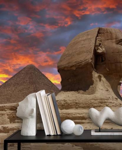 Pyramid and Sphinx at Sunset mural