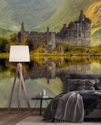 Skotlannin linnan rauniot Loch tapetti Skotlannin linnan rauniot Loch tapetti