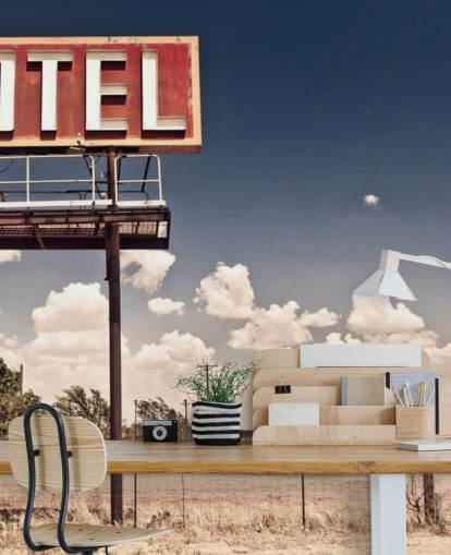 Vintage Route 66 Motel mural