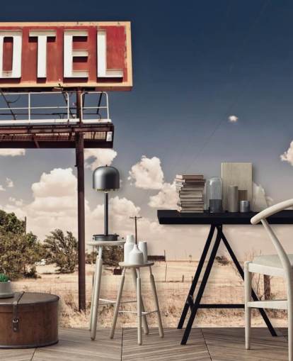 Vintage Route 66 Motel mural